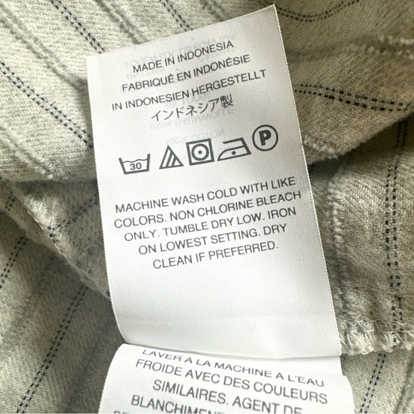 Madewell Cotton Striped V Neck Pullover Tunic Grey Size Small S - Picture 7 of 10